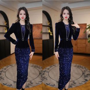 连衣裙2025新款今年流行爆款冬季收腰显瘦洋气减龄轻奢女人味打底