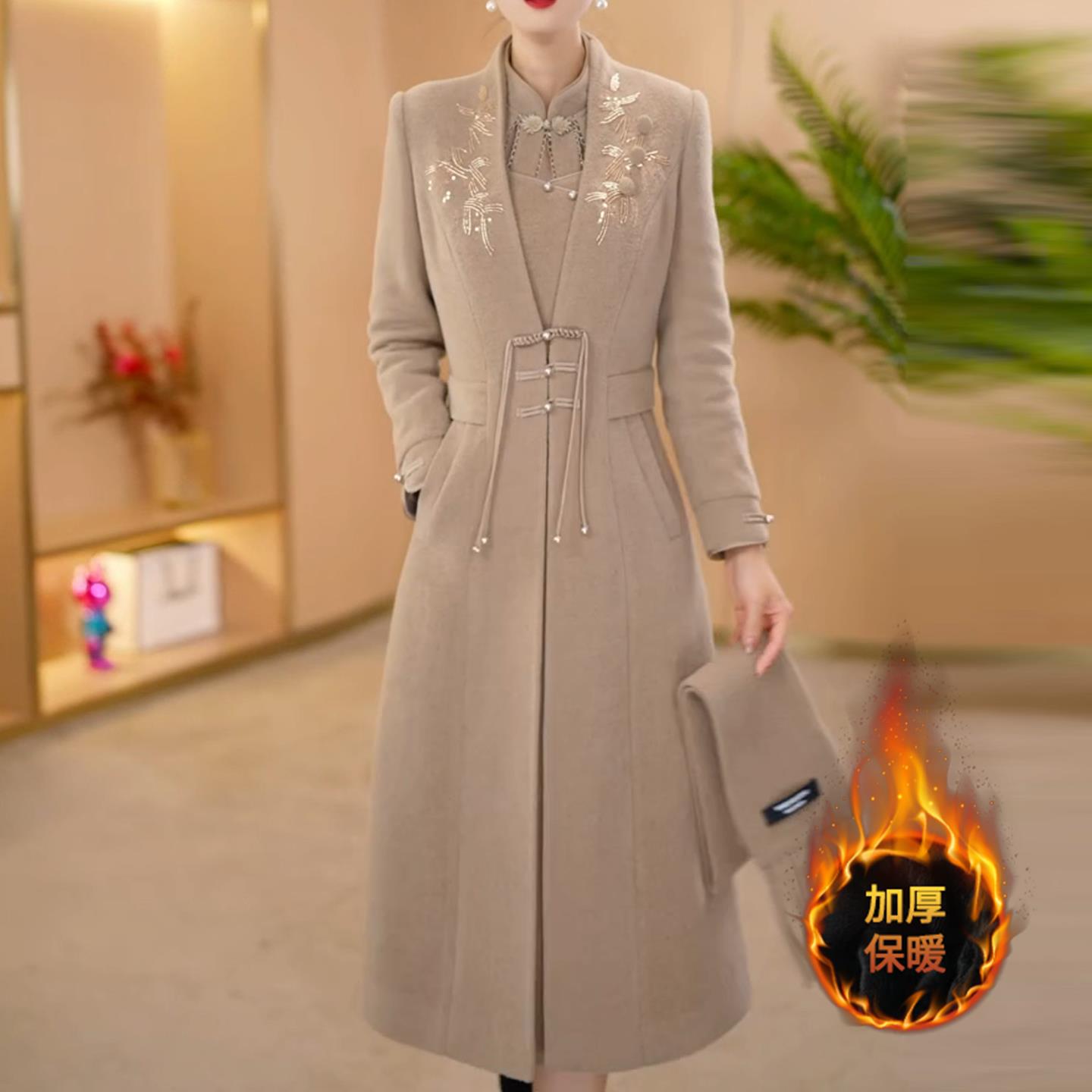 新中式国风衣连衣裙套装女秋冬2025新款十三行今年流行爆款两件套