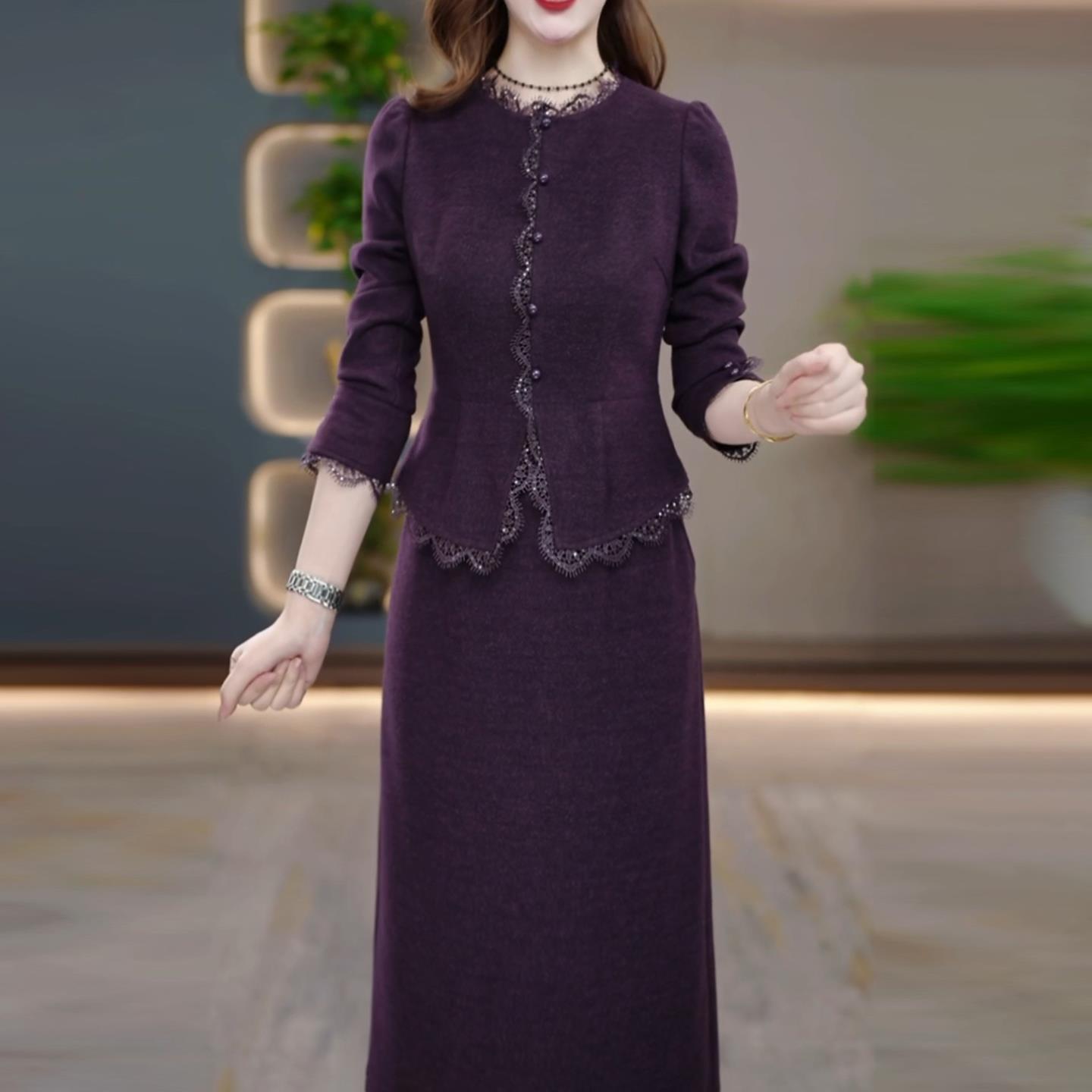 连衣裙2025新款女秋冬十三行爆款加厚长袖巨好看轻奢高级感配大衣