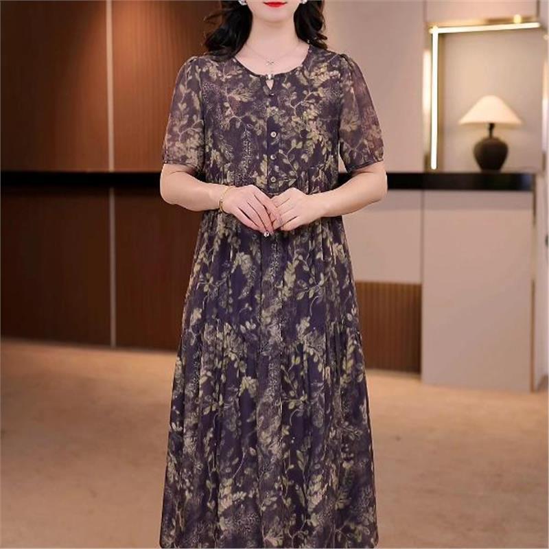 连衣裙2025新款今年流行爆款夏季大码女装遮肉显瘦加肥加大收腰