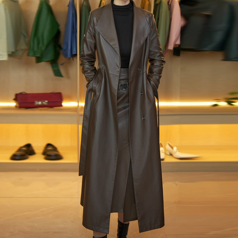 皮衣外套女2025新款秋冬季爆款夹棉高端中长款海宁潮PU皮风衣大衣