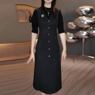 连衣裙2025新款女秋冬十三行爆款加厚长袖巨好看轻奢高级感配大衣