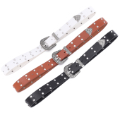 复古个性 带配牛仔裤 设计感潮铆钉腰带 饰百搭休闲裤 欧美范皮带女装