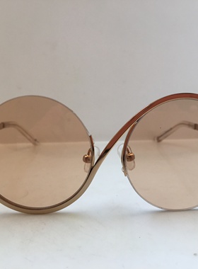 HERCHCOVITCH金色个性圆框太阳镜潮浅黄色墨镜