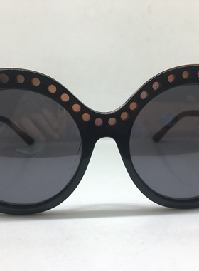 vintage手工黑色板材大框圆形太阳镜墨镜