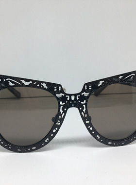 karenwalker 黑色合金镂空猫眼大框太阳镜墨镜女