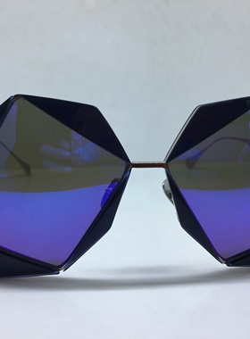 孤品EJE Optico Sistema 不规则四边形个性太阳镜黑色银色墨镜