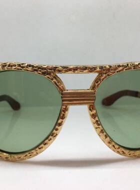 Vintage 中古60年代末金色塑钢飞行员款太阳镜墨镜玻璃镜片法国