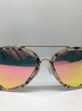 VPRST MONSTER金色合金不规则飞行员款彩膜太阳镜墨镜