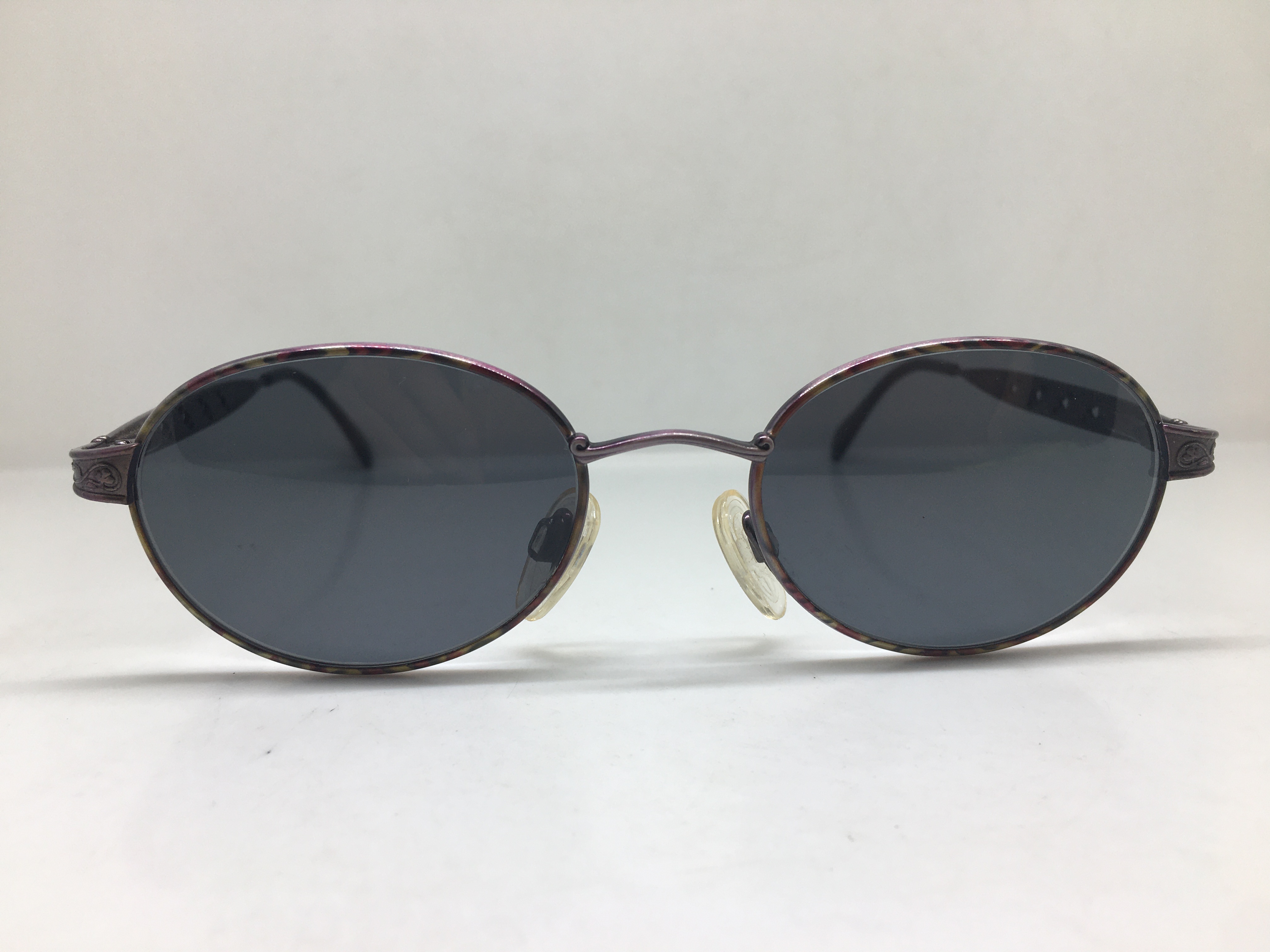 GALLERIA80年代紫银色椭圆复古小脸太阳镜墨镜男女通用意大利