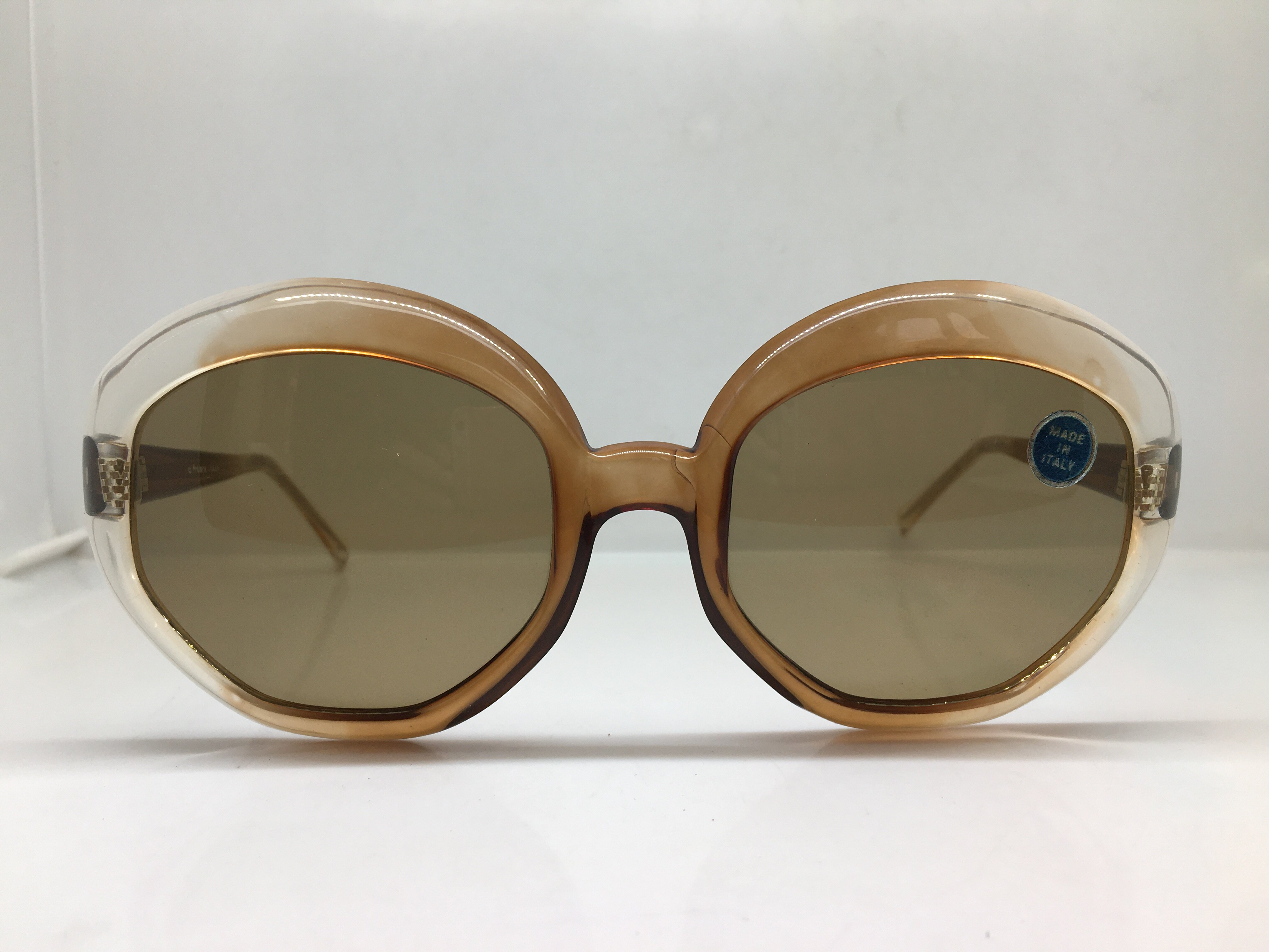 Vintgae 70年代O.Friulana 手工板材大框太阳镜意大利产玻璃镜片