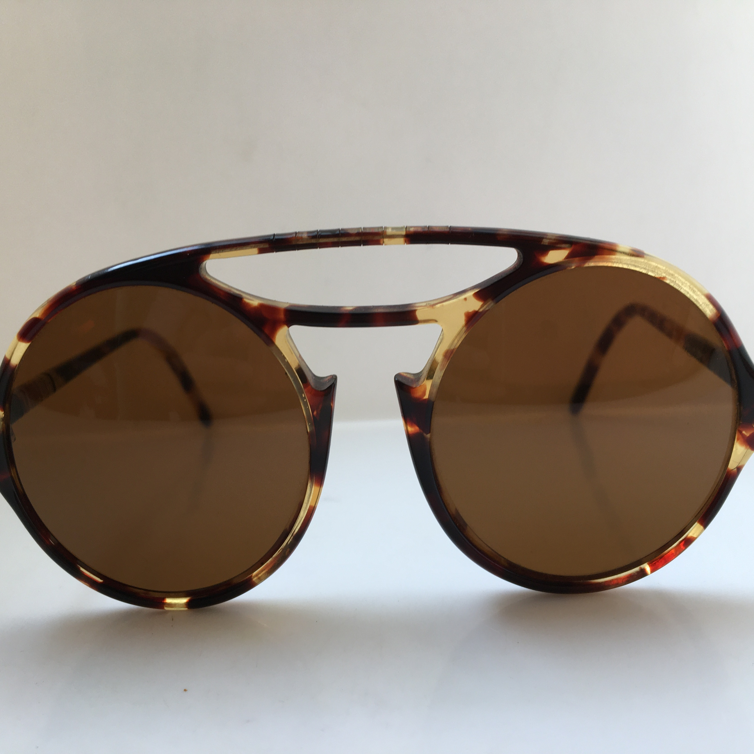 中古Persol Ratti 650个性圆形板材框太阳镜玻璃镜片墨镜意大利产