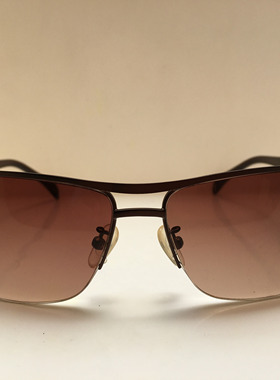 policeS8371褐色合金方形半框太阳镜墨镜意大利