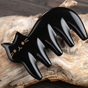 钗头凤梳子黑水牛角男女头皮经络按摩纯天然家用宽齿