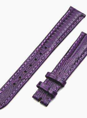天王LS5831P表带 星辰系列真皮 紫色 白色女LS3795蜥蜴纹牛皮表带