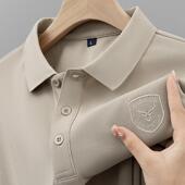 秋季 翻领T恤刺绣百搭宽松上衣男装 纯棉男士 POLO衫 长袖 保罗新款