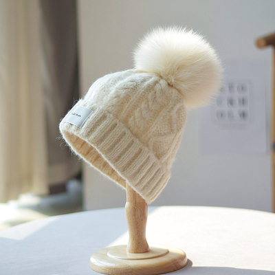 逛街针织帽女贴标韩版秋冬