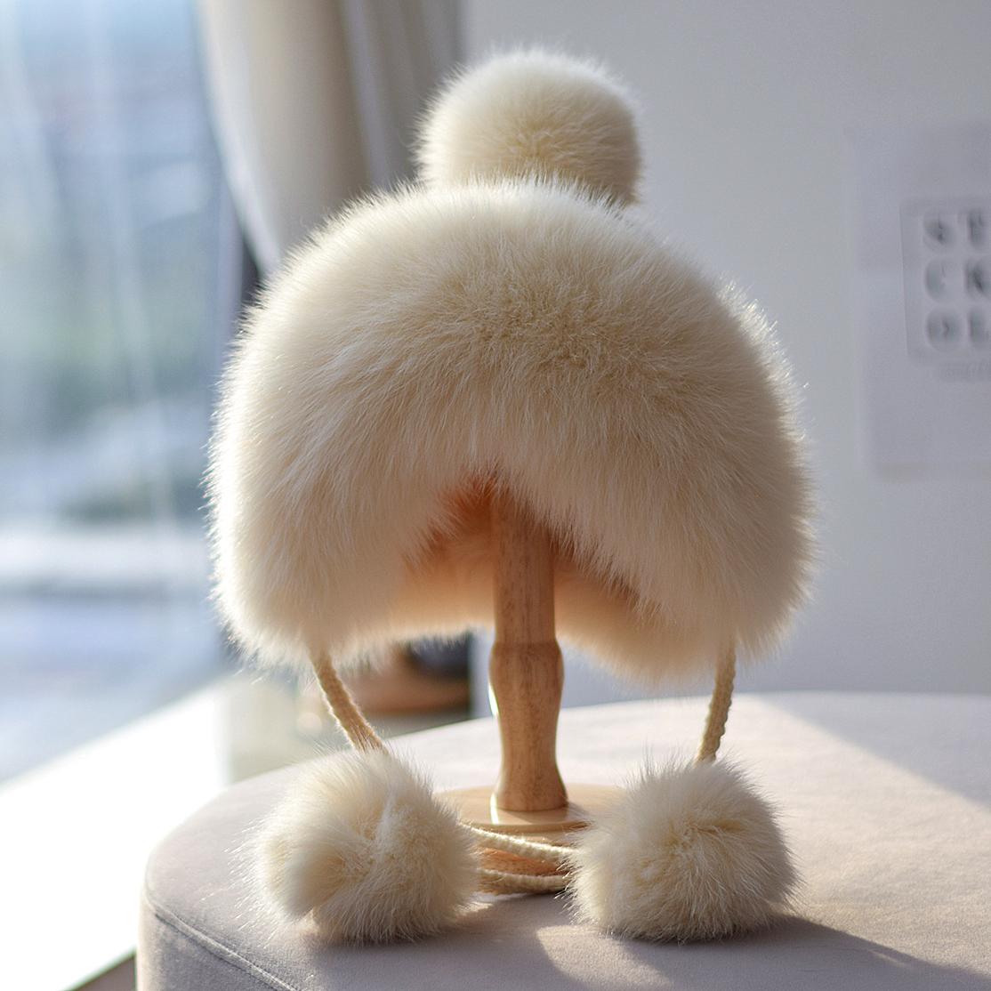 出游雷锋帽女皮草狐狸毛百搭冬季