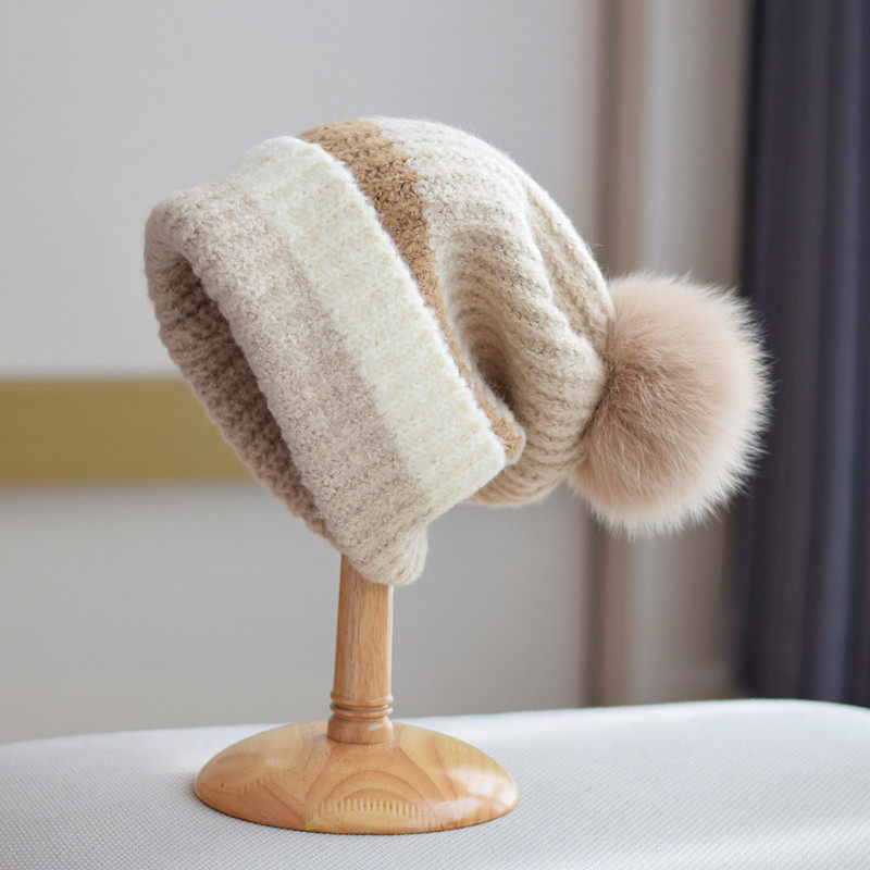 大头围帽子女狐狸毛球秋冬百搭潮粗针织帽毛线帽保暖堆堆帽显脸小,服饰配件/皮带/帽子/围巾,帽子,淘宝优惠券,粉丝福利购,淘宝优惠卷