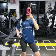 专业晨跑步运动套装女夏季薄款速干衣健身房瑜伽服短袖短裤带口袋