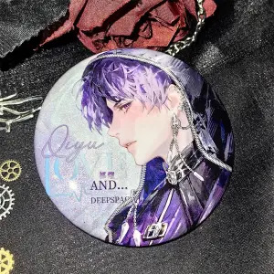 恋与深空祁煜同人周边反光吧唧徽章双闪唯美银葱75MM装饰胸针谷美