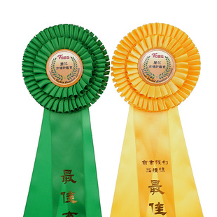 新款马术比赛马口铁丝带胸章奖励荣誉徽章胸花婚礼庆典宾客胸牌