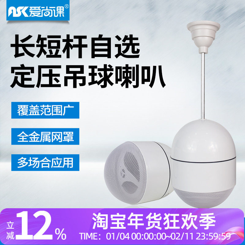 爱尚课 KD-913 吊球音响 悬挂式吊杆天花喇叭 公共广播 背景音乐