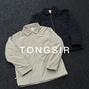 TONGSIR【商鸟】秋冬翻领保暖夹克男士防泼水纯色户外休闲外套