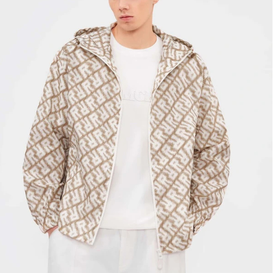 秋季男士印花布连帽外套