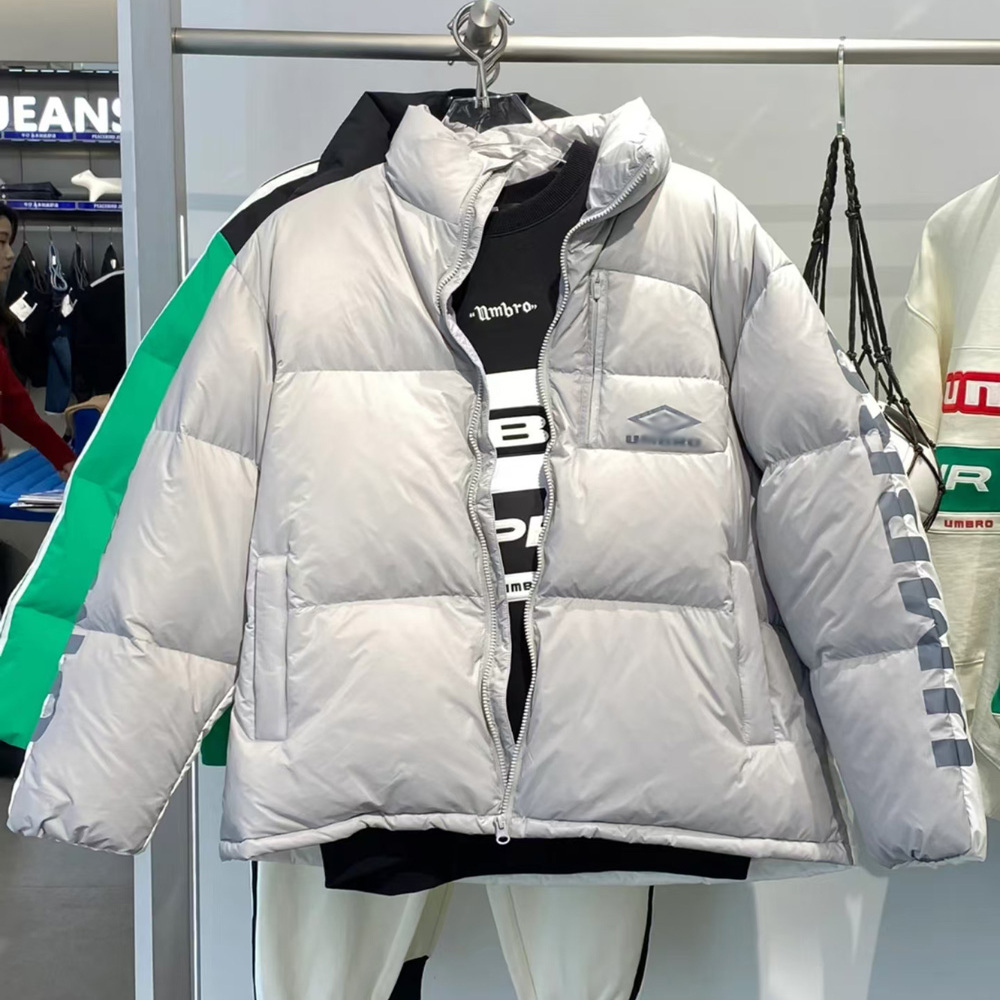 商场款（鸟）冬男士联名灰色立领羽绒服厚款保暖面包服外套GX13