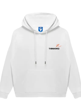 G家秋冬男士时尚字母印花撞色胶条连帽套头白色卫衣潮1024H/T6