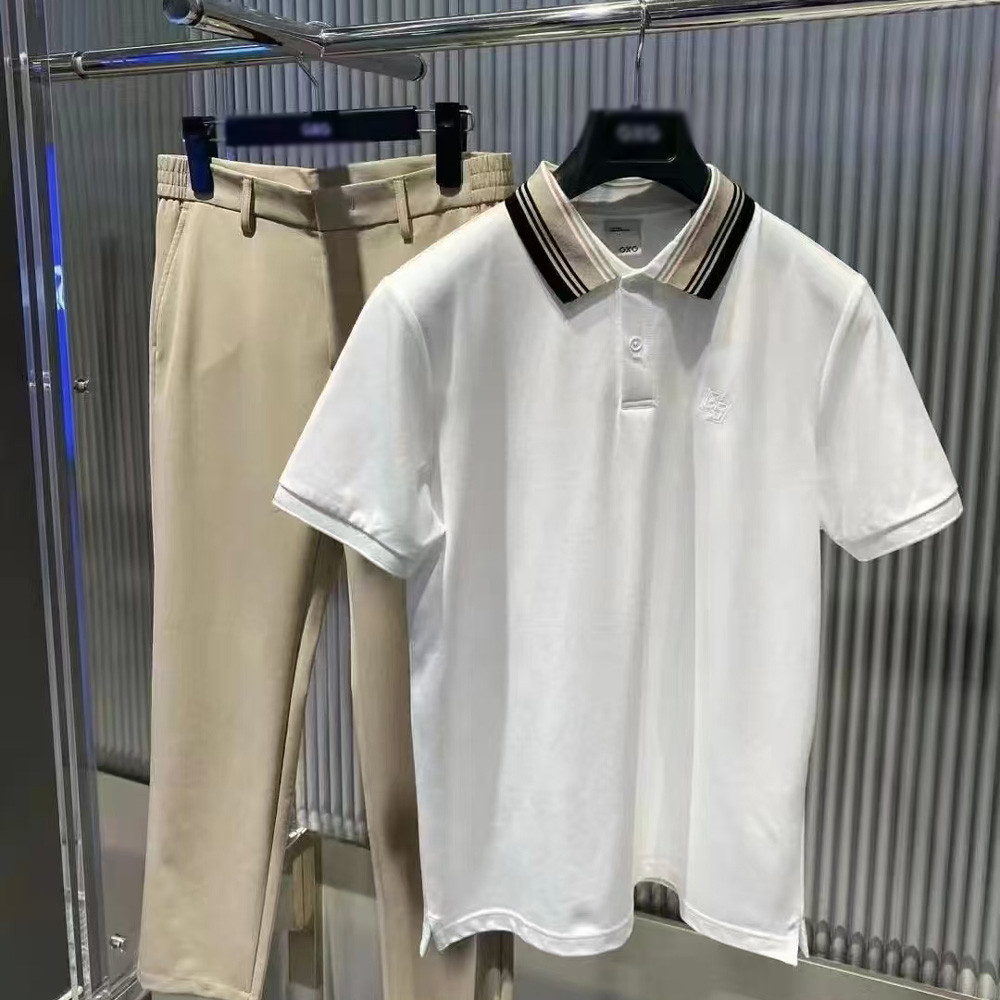 含桑蚕丝~G家夏季男士商务休闲通勤短袖POLO衫翻领简约0885C/F13