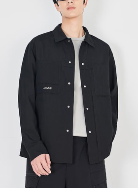 商场款秋季男士莱赛尔麻料解构微阔长袖衬衫外套潮90770/X6