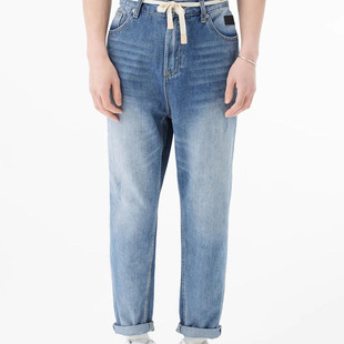 休闲长裤 冰氧吧面料 锥形宽松牛仔裤 春夏男士 薄5001E G家商场款