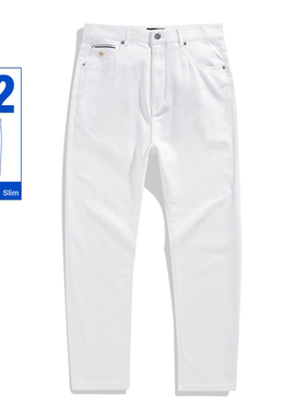 （鸟）春夏新款2号修身款牛仔裤男士白色休闲微弹裤子C2B06/N9