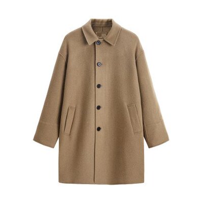 秋冬男士绵羊毛保暖中长款大衣