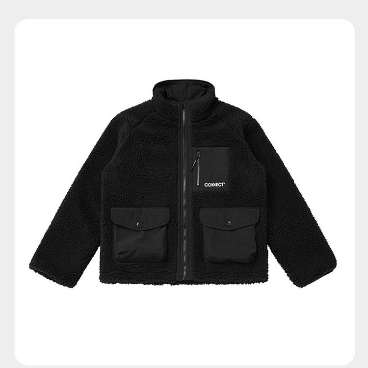 冬季男士仿羊羔绒立领保暖夹克