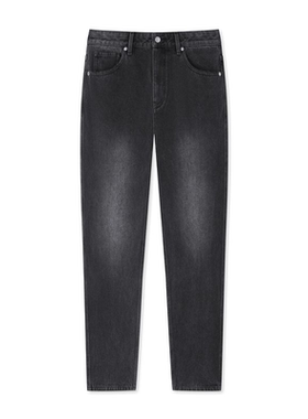 G家秋冬男士经典通勤直筒型黑色牛仔裤基础休闲长裤5001L保暖/D12