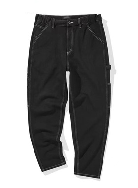 （鸟）冬季男士加绒厚款锥形牛仔裤保暖松紧腰工装休闲裤P4E32/K3