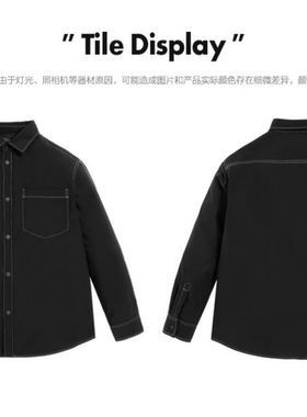 日系棉服潮流黑色明线工装棉衣