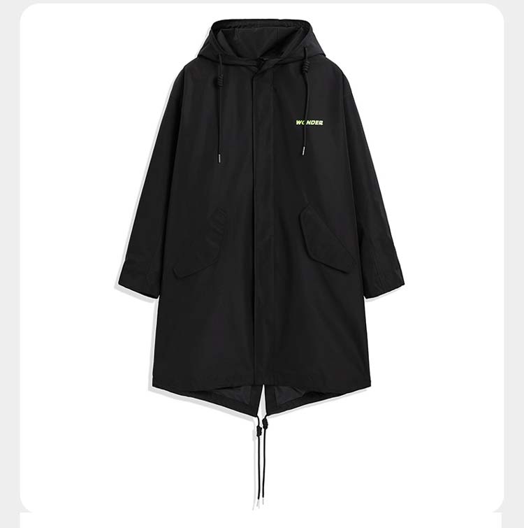 瑕疵鸟家秋冬男士连帽中长风衣