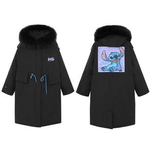 重磅~2024冬季女装联名款貉子毛领加厚派克羽绒服中长宽松外套G12