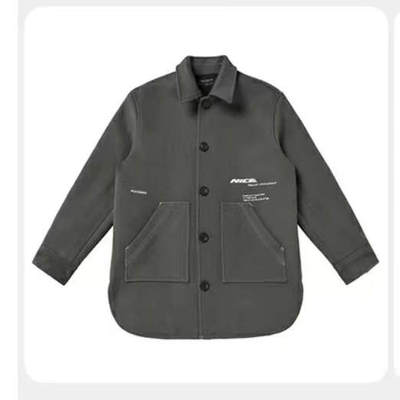 （鸟）秋冬男士翻领棉羊毛夹克宽松保暖绵羊毛呢大衣外套P4142/K7