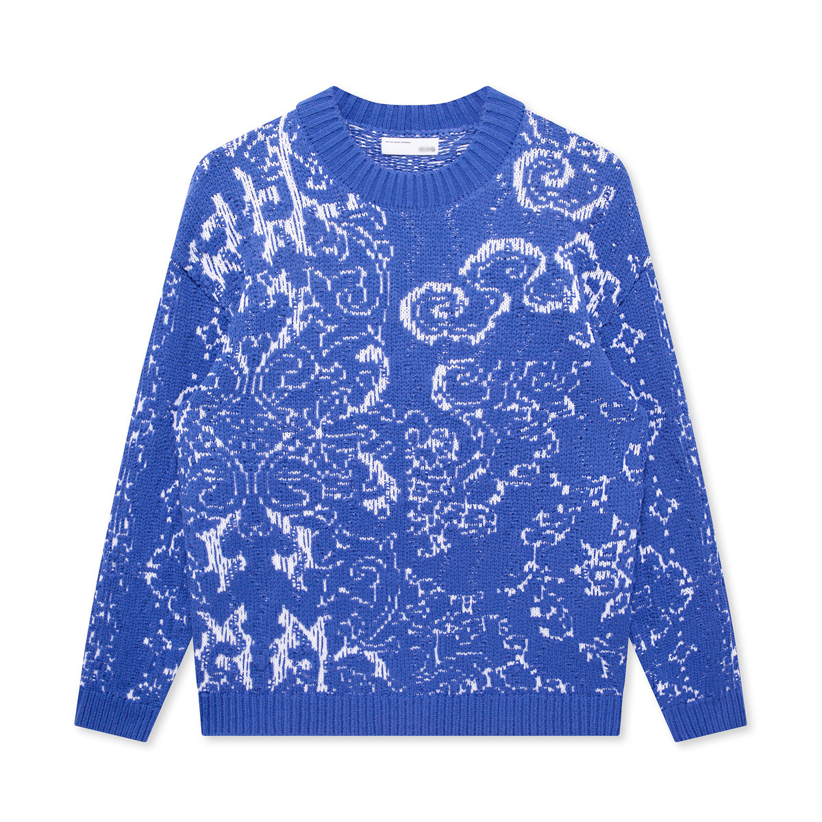 G家男士毛衣时尚蓝白撞色针织衫