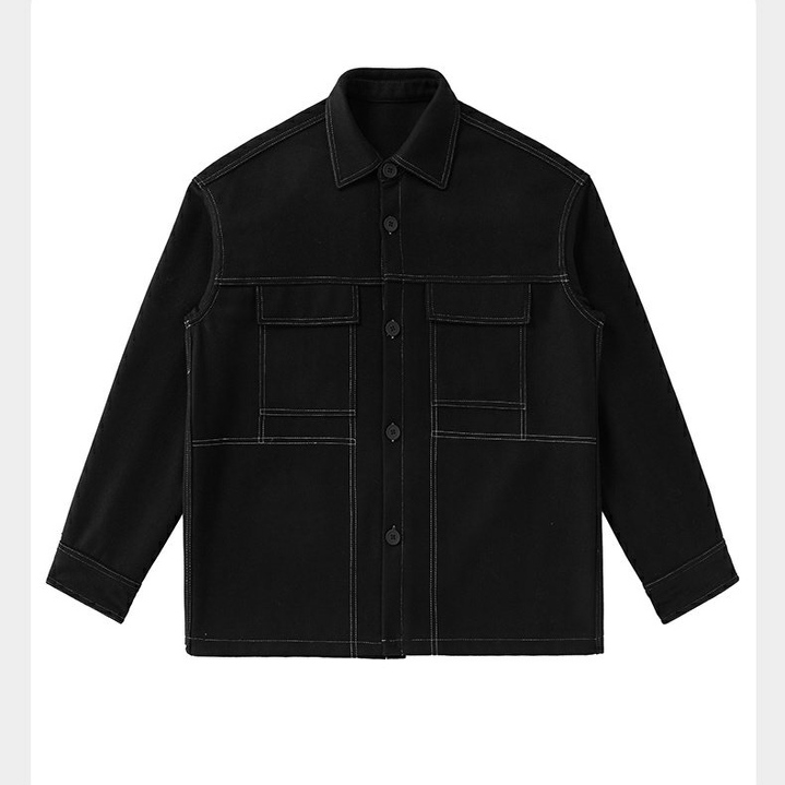 2024秋冬季男士羊毛工装翻领外套