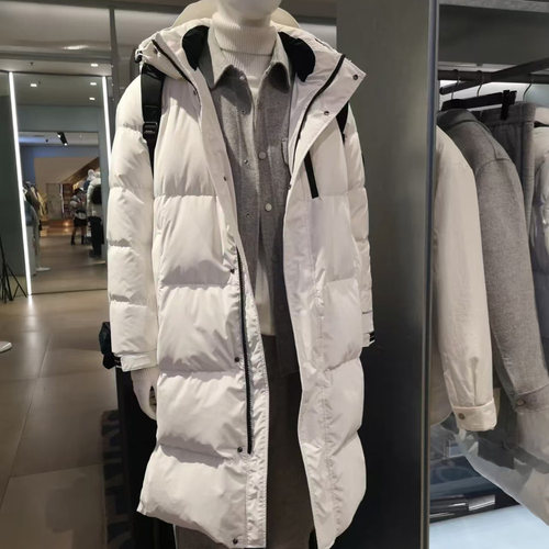 G家商场款冬季男女同款长款白色羽绒服加厚防寒白鸭绒外套潮1020K