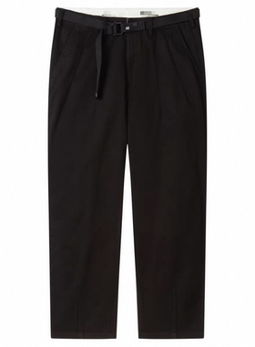 （鸟）秋冬男士黑色锥形休闲裤时尚配腰带宽松厚款长裤C4Z12/D17