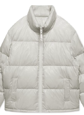 G家冬季男士棋盘格常规立领羽绒服字母印花保暖外套厚1017J/C2-5