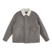 加厚仿羊羔绒休闲夹克绵羊毛呢子翻领外套潮B4503 鸟 秋冬男士