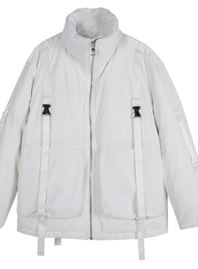 商场款冬季男士羽绒服潮流美式工装机能风吊带立领外套31480/Y17